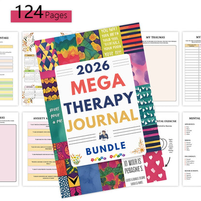 MEGA Therapy Journal - Self-Care Writing Tools with Guided Prompts