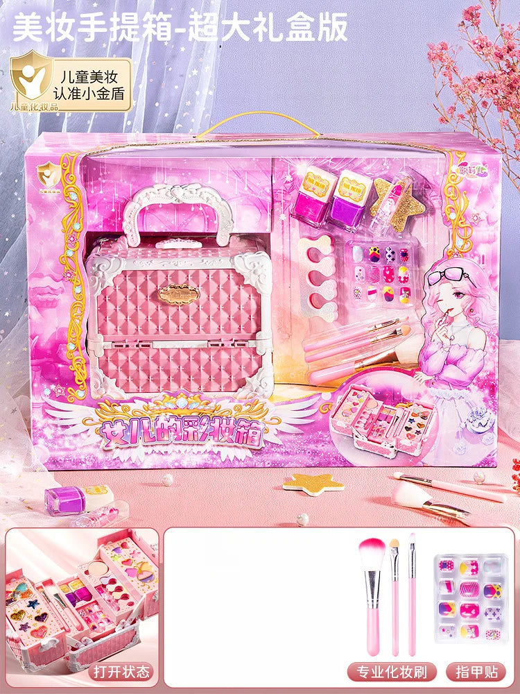 Kids Washable Makeup Kit for Girls – Safe Pretend Play Beauty Set