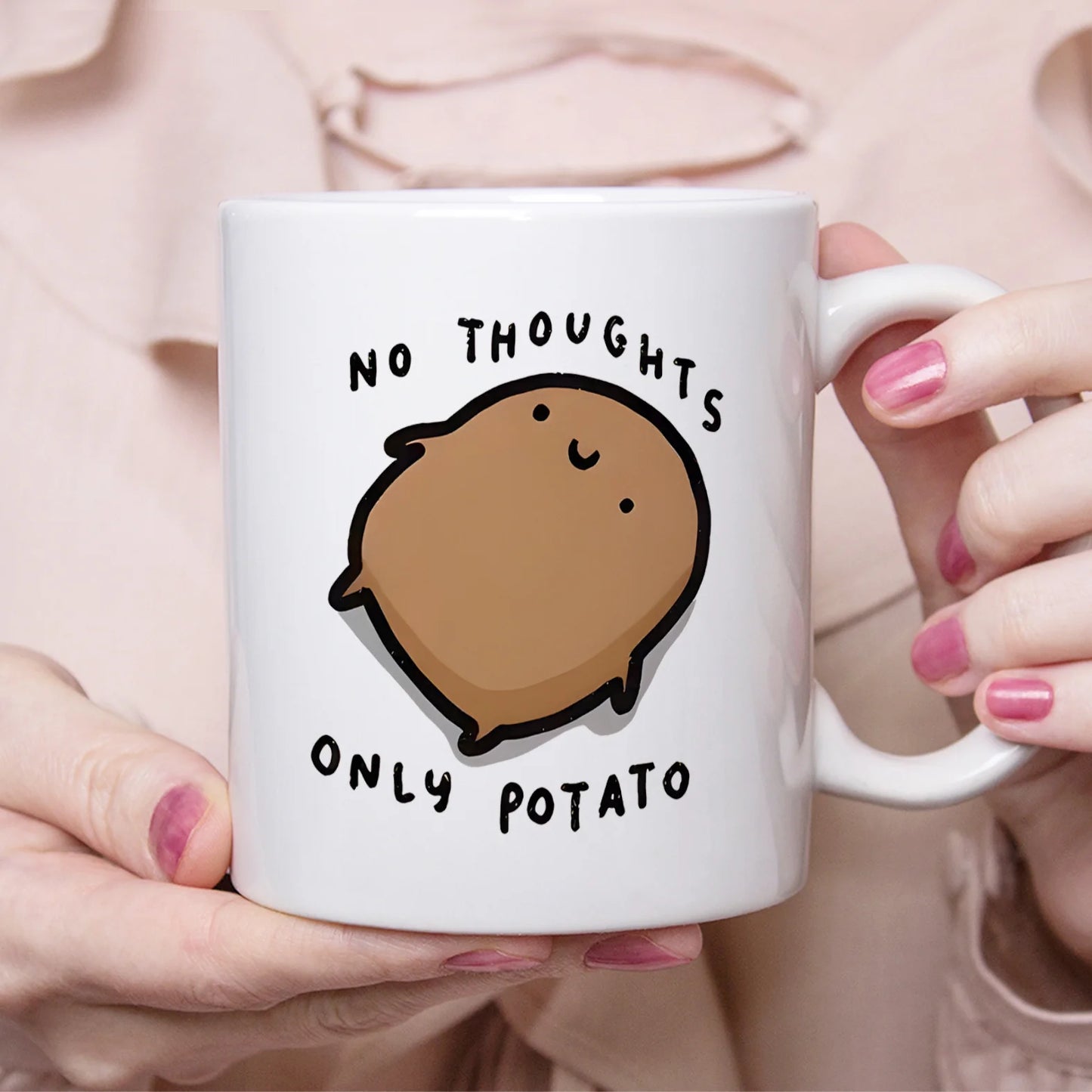 No Thoughts Only Potato Ceramic Mug Cute Funny Coffee Tea Cup