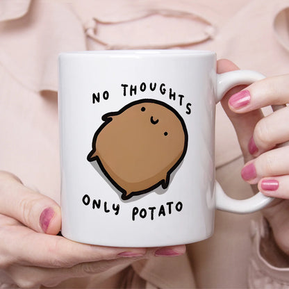 No Thoughts Only Potato Ceramic Mug Cute Funny Coffee Tea Cup
