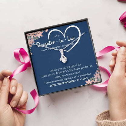 Daughter-in-Law Gift Necklace – Honor Pendant with Message Card & Box