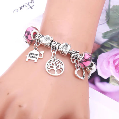 White Butterfly Crown Charm Bracelet – Friendship Gift for Women