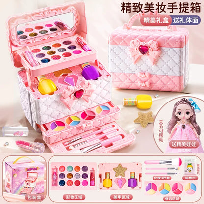 Kids Washable Makeup Kit for Girls – Safe Pretend Play Beauty Set