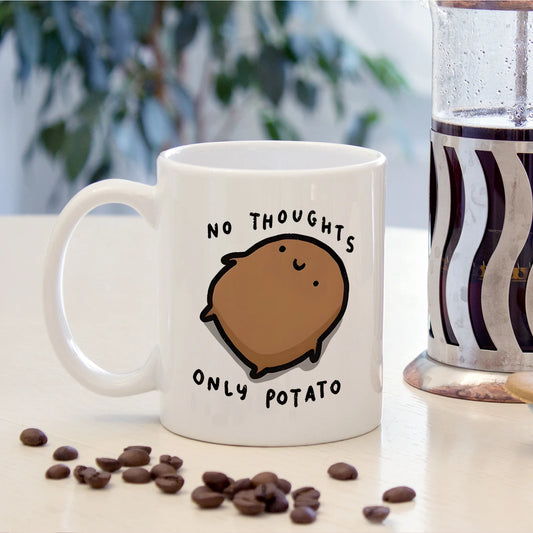 No Thoughts Only Potato Ceramic Mug Cute Funny Coffee Tea Cup