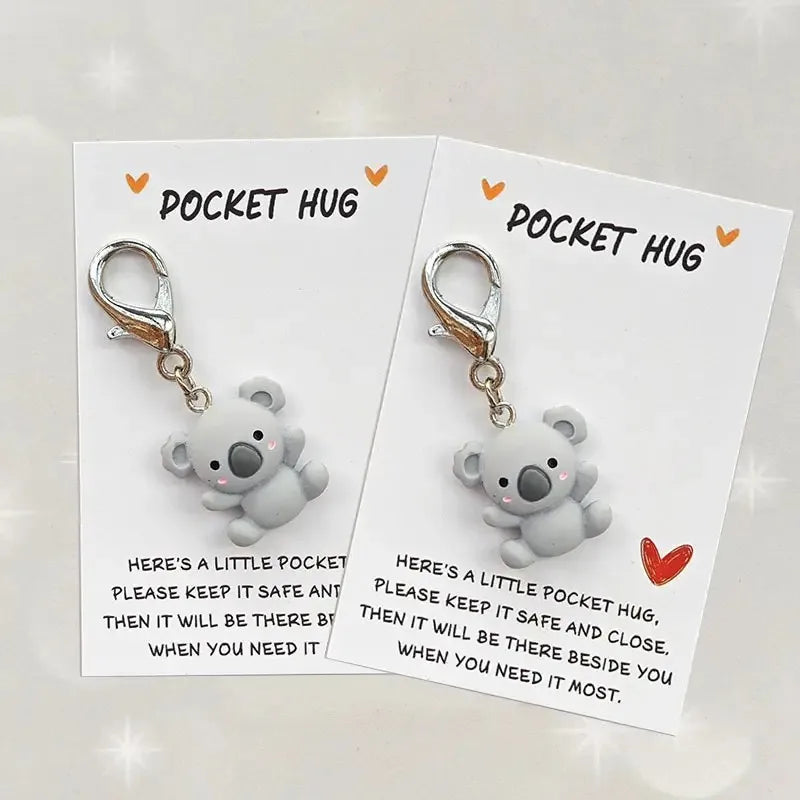 Koala Pocket Hug Keychain – Handmade Resin & Paper Love Gift