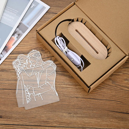 Personalized 3D Heart LED Lamp – Custom Photo Night Light Gift for Couples