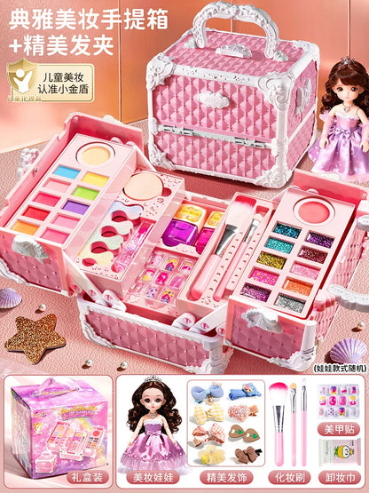 Kids Washable Makeup Kit for Girls – Safe Pretend Play Beauty Set