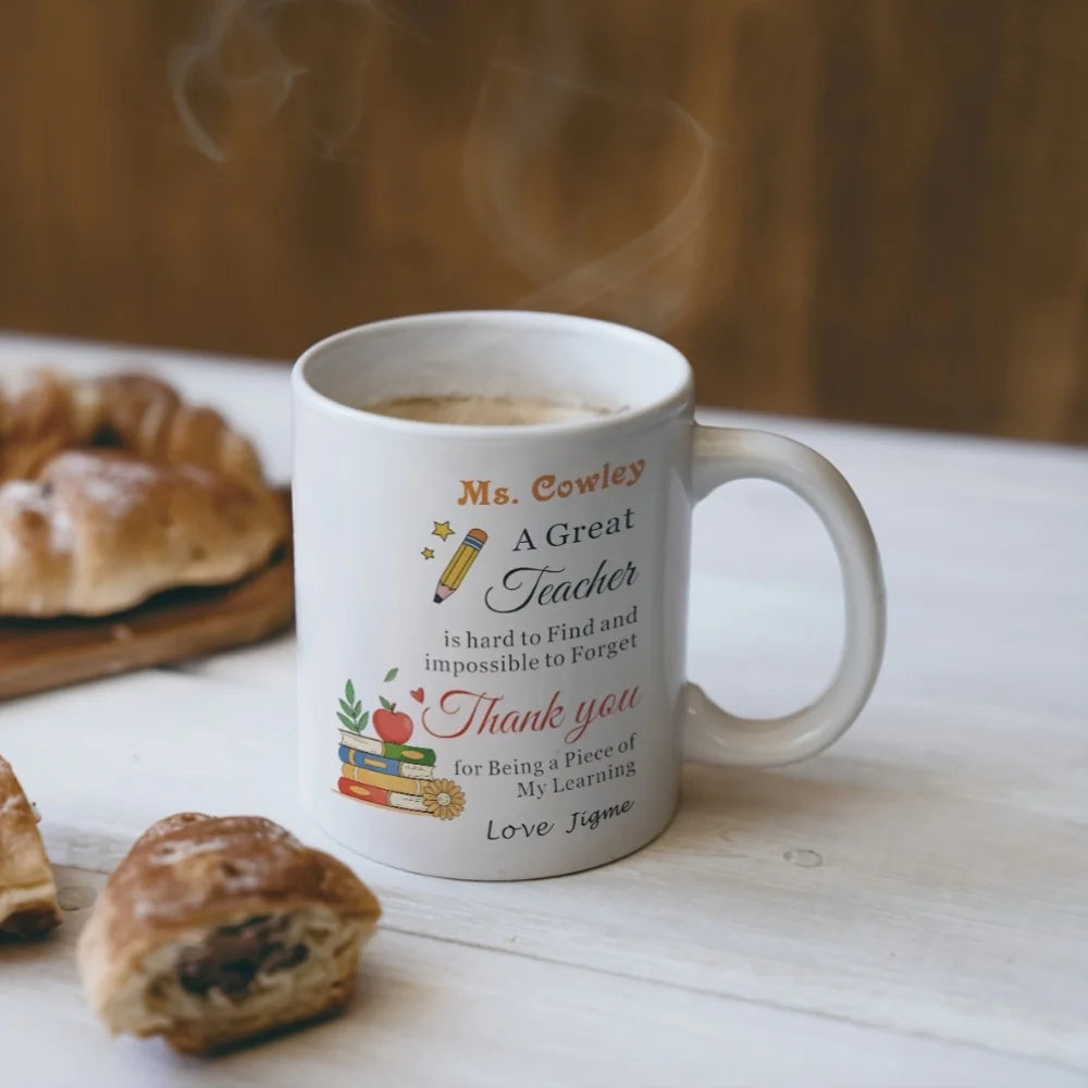 11oz Teacher Appreciation Ceramic Coffee Mug with School Design