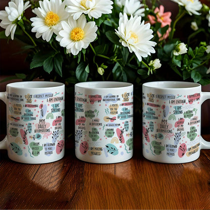 11oz Inspirational Quotes Ceramic Coffee Mug with Positive Sayings