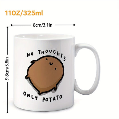 No Thoughts Only Potato Ceramic Mug Cute Funny Coffee Tea Cup