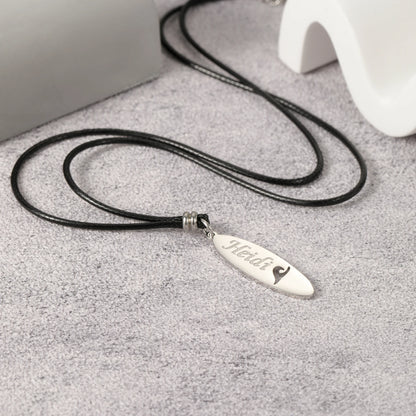 Personalized Surfboard Necklace – Custom Stainless Steel Jewelry Gift for Surfers