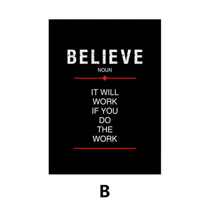 Discipline & Focus Poster - Inspirational Black Canvas Wall Art