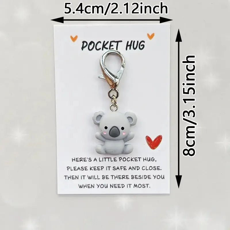 Koala Pocket Hug Keychain – Handmade Resin & Paper Love Gift