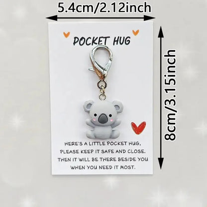 Koala Pocket Hug Keychain – Handmade Resin & Paper Love Gift