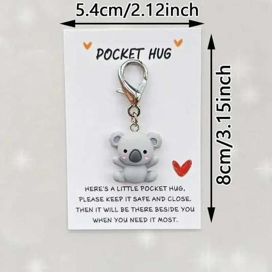 Koala Pocket Hug Keychain – Handmade Resin & Paper Love Gift
