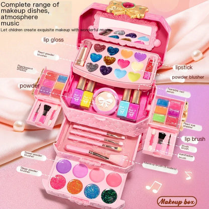 Kids Washable Makeup Kit for Girls – Safe Pretend Play Beauty Set