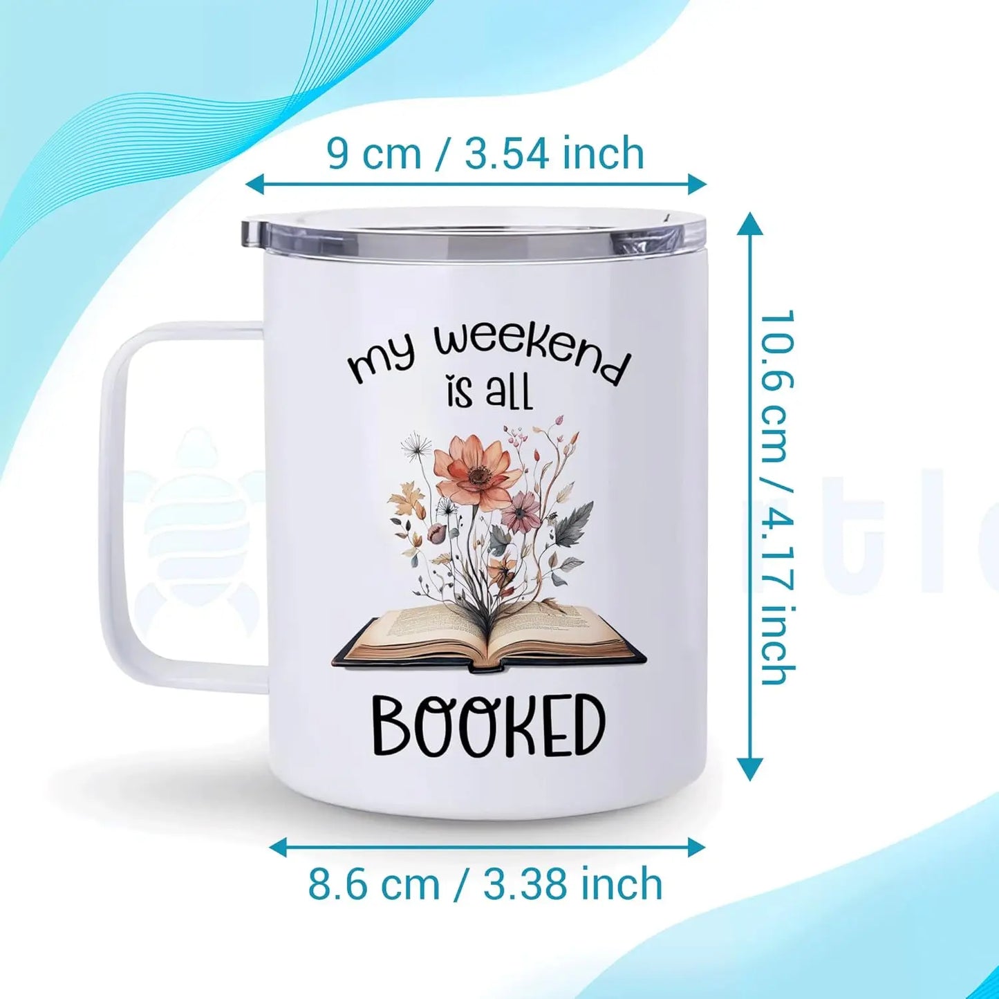 Funny Book Lovers Stainless Steel Mug Gift for Bookworms 12oz