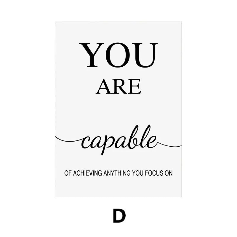 Motivational Quotes Poster - Modern Canvas Wall Art for Home & Office