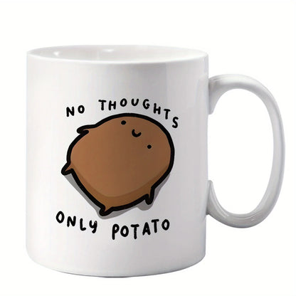 No Thoughts Only Potato Ceramic Mug Cute Funny Coffee Tea Cup