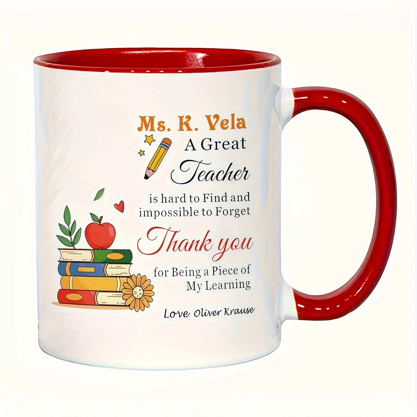 11oz Teacher Appreciation Ceramic Coffee Mug with School Design