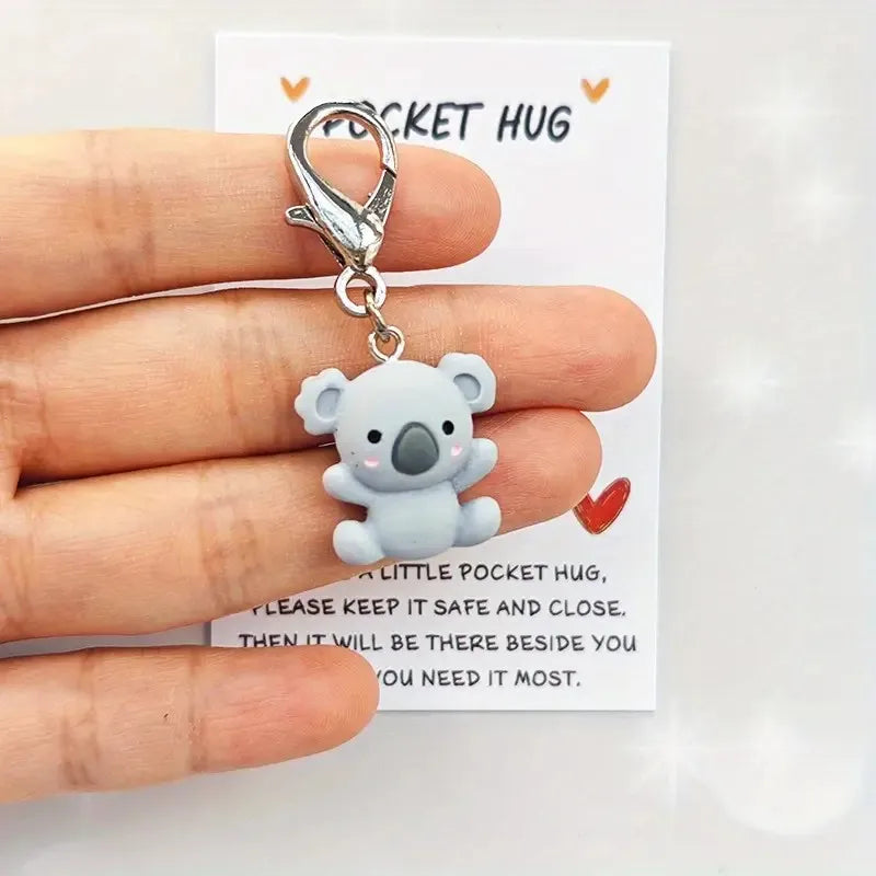 Koala Pocket Hug Keychain – Handmade Resin & Paper Love Gift