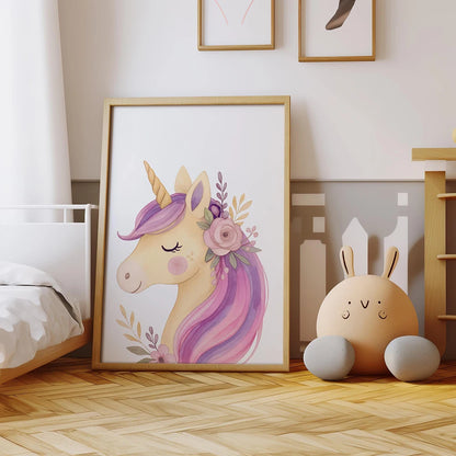 Custom Unicorn Poster - Personalized Canvas Wall Art for Kids’ Room