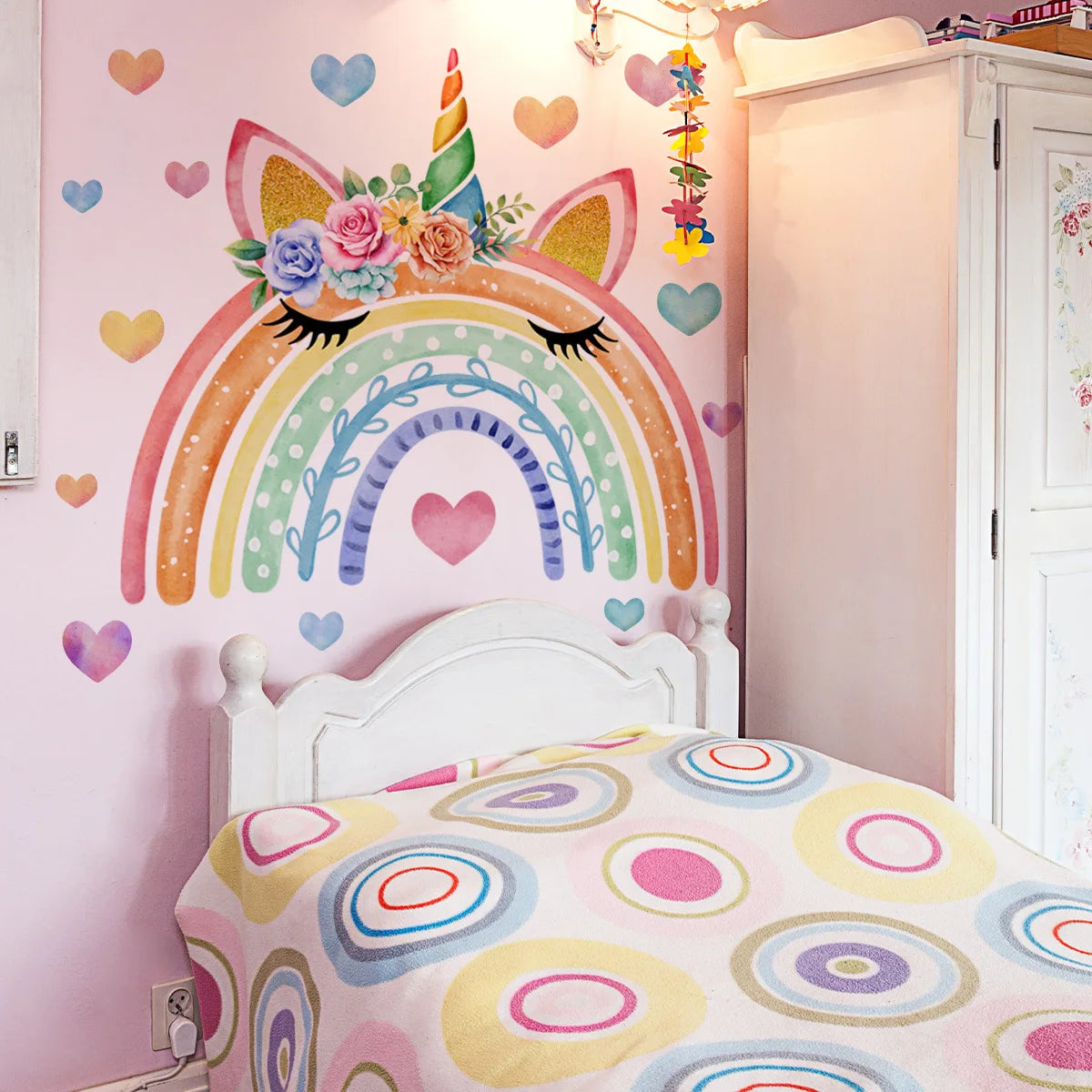 Rainbow Unicorn Wall Sticker - Removable Kids Room Decor Poster