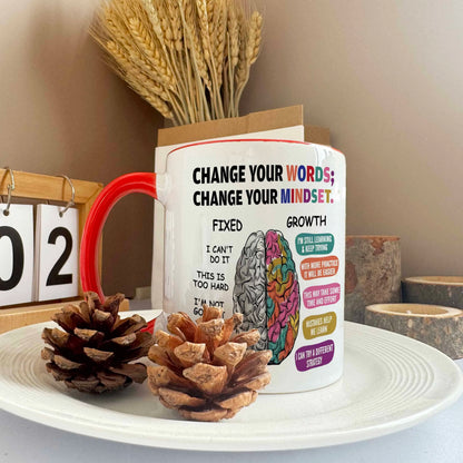 11oz Growth Mindset Ceramic Coffee Mug Funny Brain Design Gift