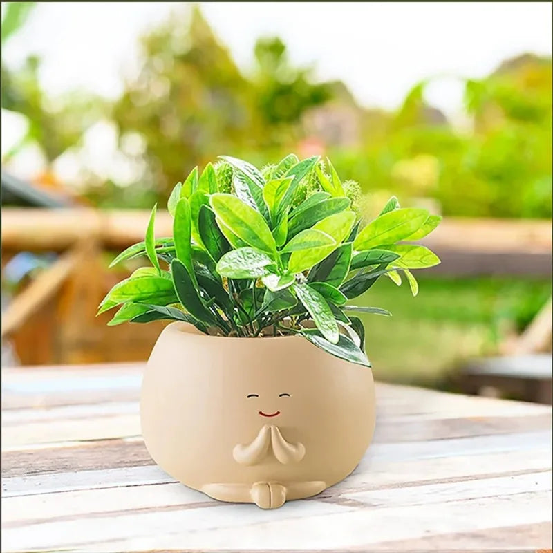 Hanging Face Planter Pot Smile Head Succulent Decor Planter
