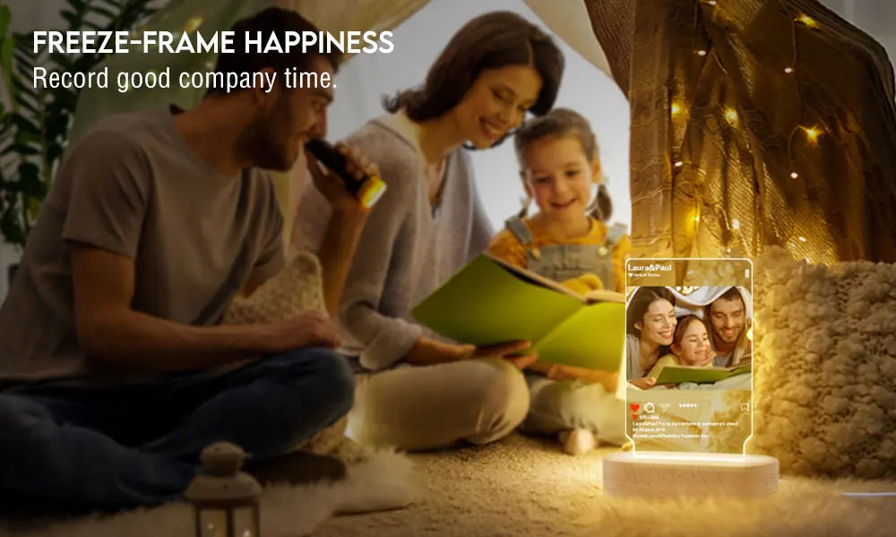 Personalized 3D Heart LED Lamp – Custom Photo Night Light Gift for Couples