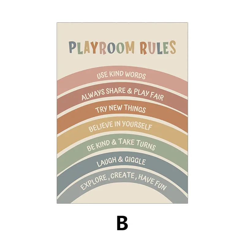 Rainbow Quotes Poster - Inspirational Canvas Wall Art for Kids & Home
