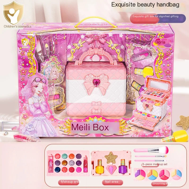Kids Washable Makeup Kit for Girls – Safe Pretend Play Beauty Set