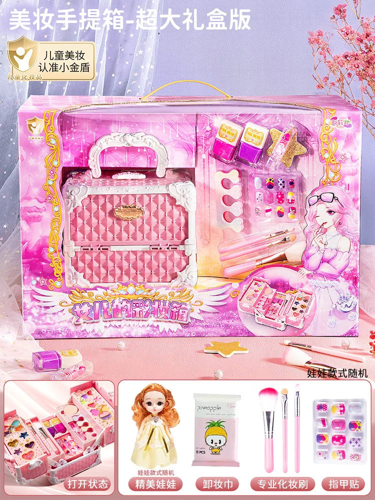 Kids Washable Makeup Kit for Girls – Safe Pretend Play Beauty Set