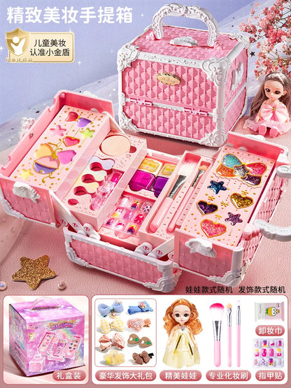 Kids Washable Makeup Kit for Girls – Safe Pretend Play Beauty Set