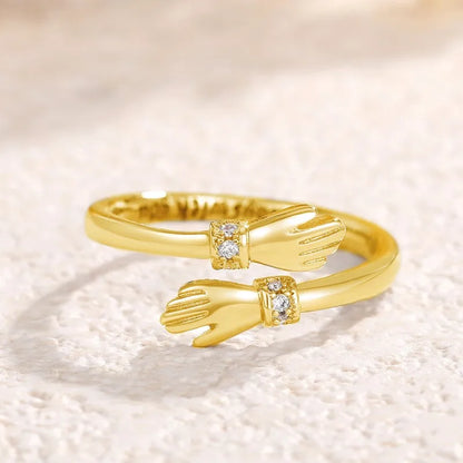 Huitan Hug Ring - Adjustable Fashion Jewelry with Cubic Zirconia