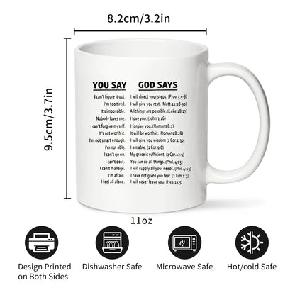 Inspirational Christian Ceramic Coffee Mug Funny Gift Cup 11oz