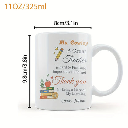11oz Teacher Appreciation Ceramic Coffee Mug with School Design