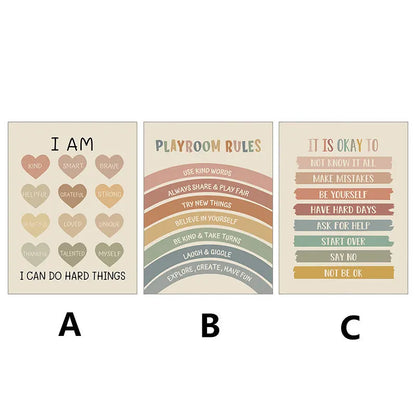 Rainbow Quotes Poster - Inspirational Canvas Wall Art for Kids & Home