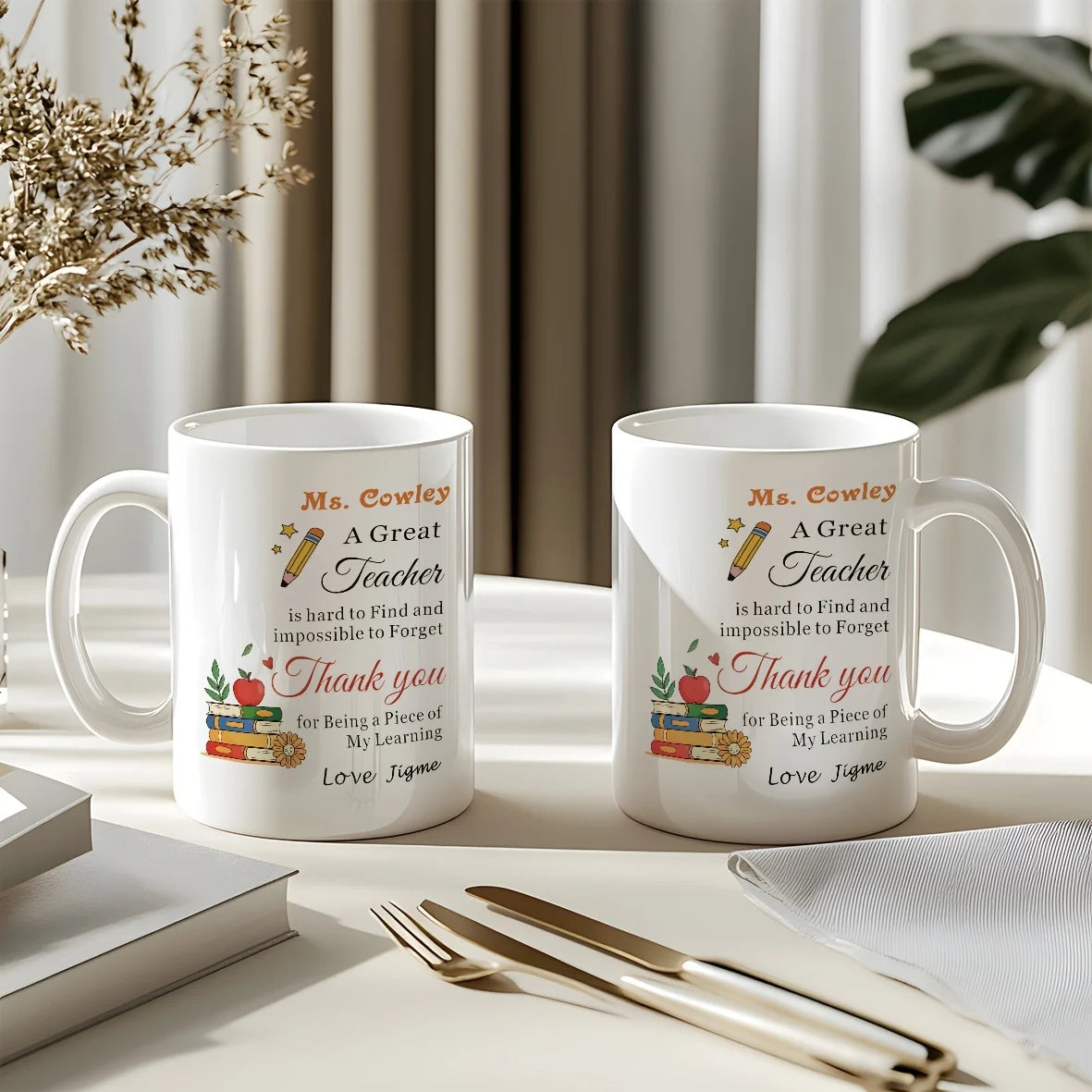 11oz Teacher Appreciation Ceramic Coffee Mug with School Design