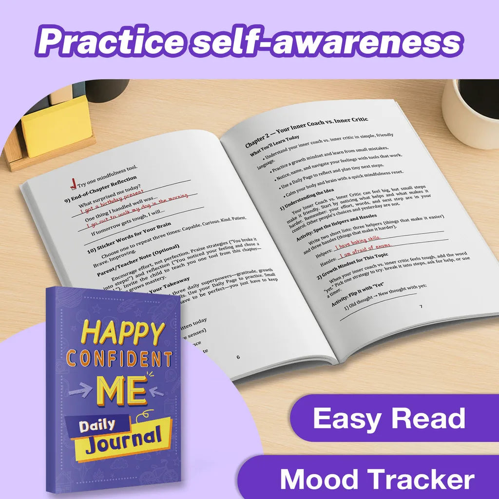 Happy Confident Me - Kids’ Daily Journal for Confidence & Mindfulness