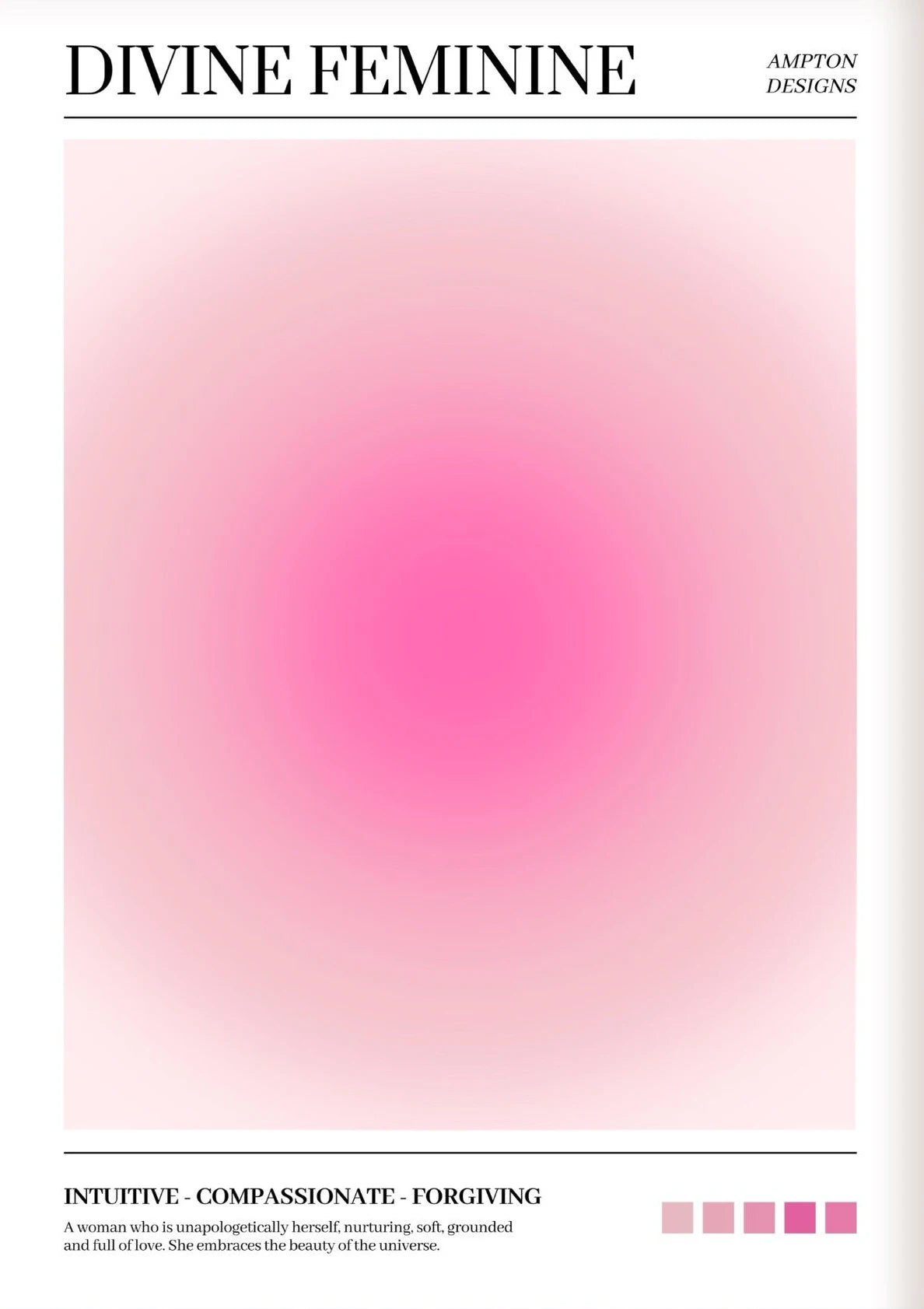 Pink Aura Butterfly Poster - Inspirational Canvas Wall Art for Bedroom