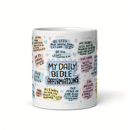 11oz Christian Coffee Mug with Bible Verses and Scripture Design