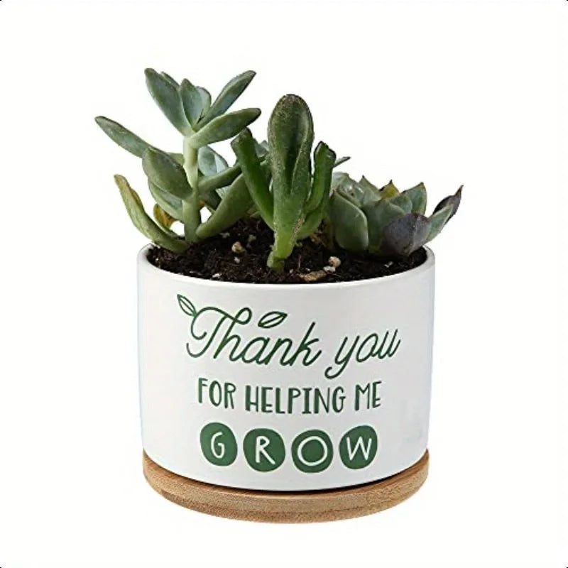 Teacher Thank You Flower Pot Ceramic Planter for Home Office