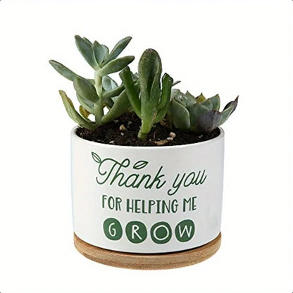 Teacher Thank You Flower Pot Ceramic Planter for Home Office