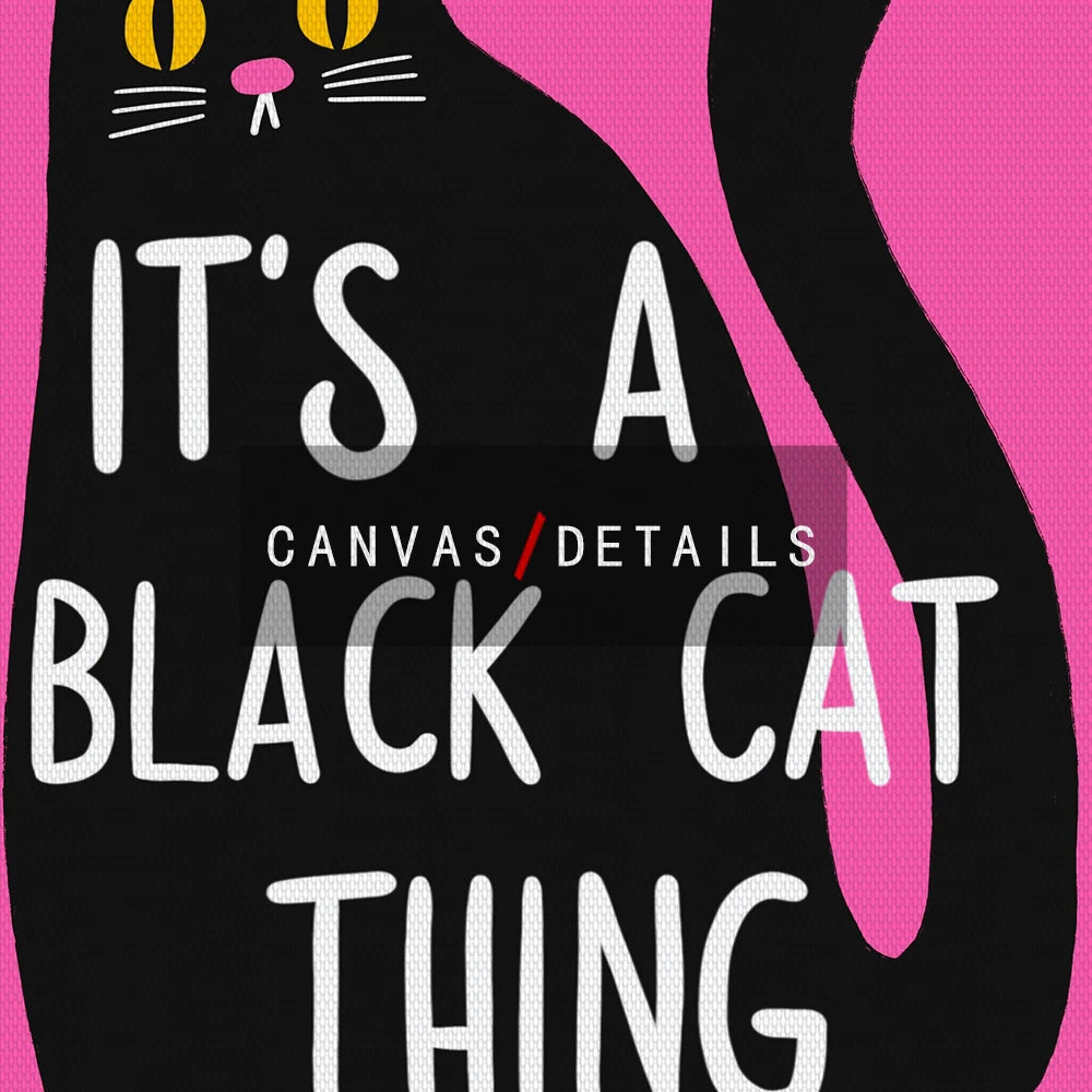 Retro Cat Poster - Funny Pink Canvas Wall Art for Kids & Home