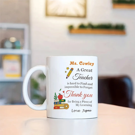 11oz Teacher Appreciation Ceramic Coffee Mug with School Design