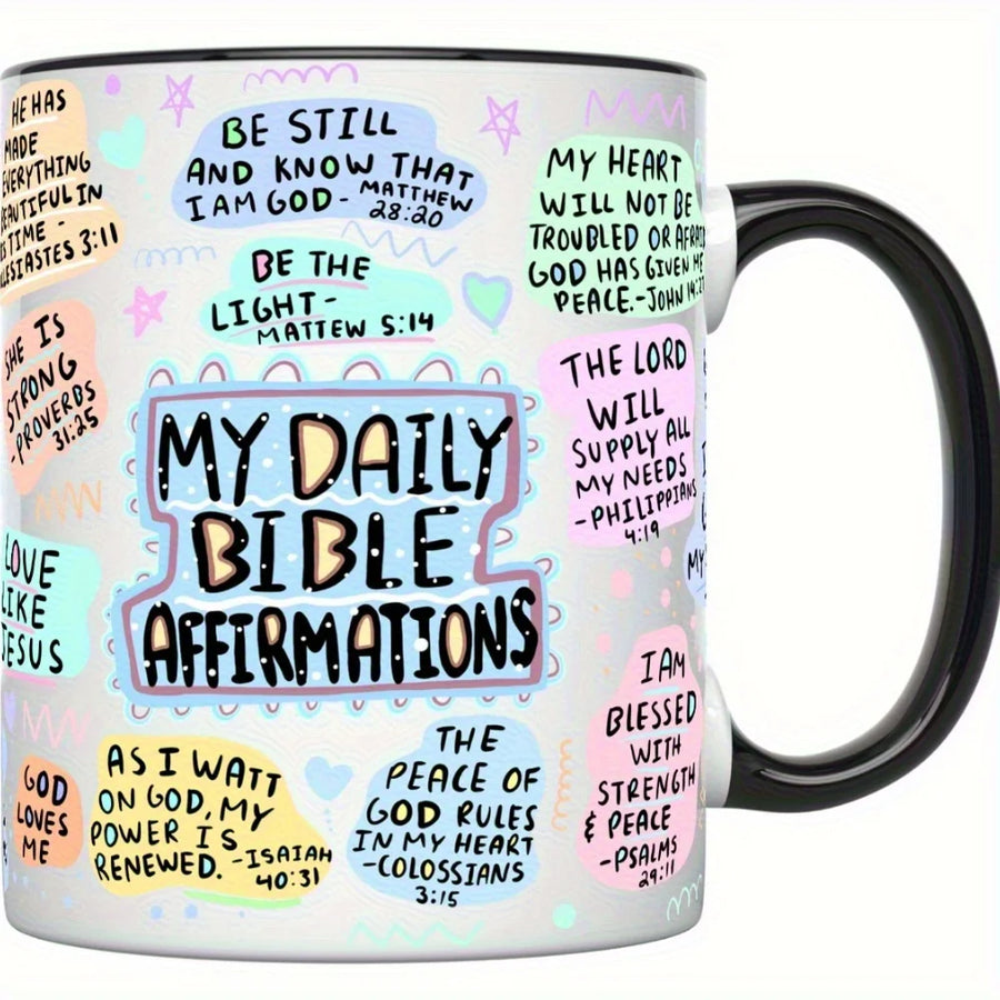 11oz Christian Coffee Mug with Bible Verses and Scripture Design