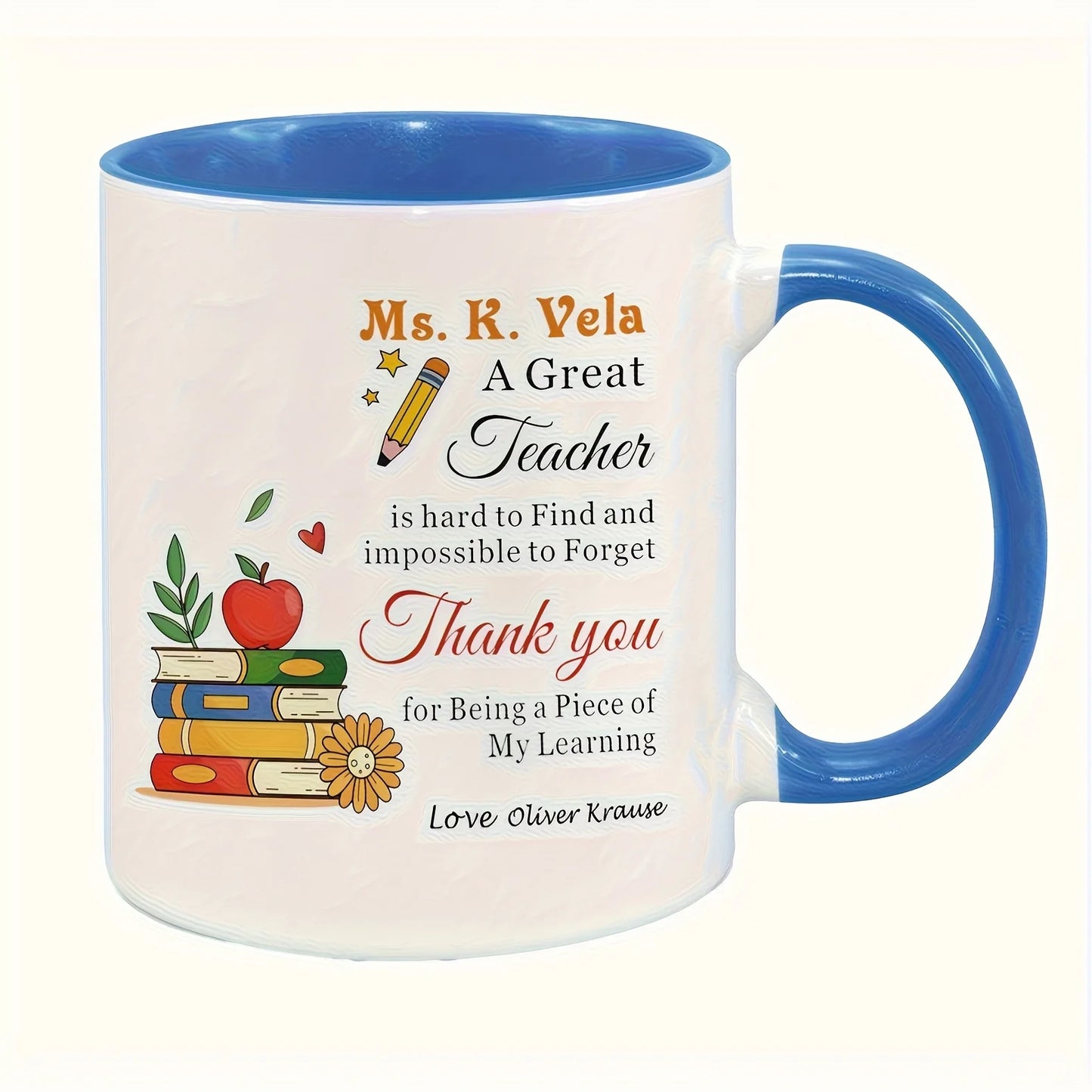 11oz Teacher Appreciation Ceramic Coffee Mug with School Design