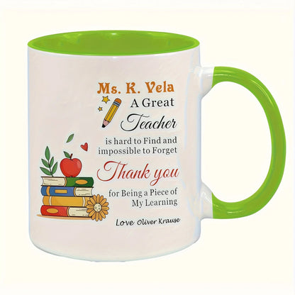 11oz Teacher Appreciation Ceramic Coffee Mug with School Design