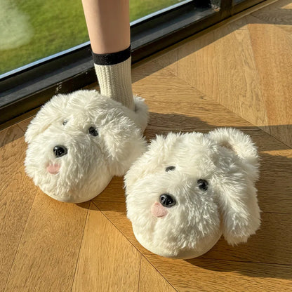 Fluffy Cartoon Fuzzy Slides Women
